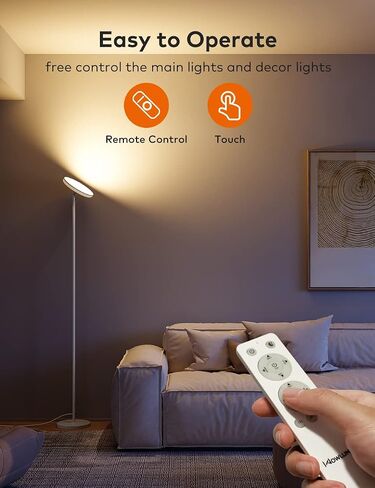 Floor Lamps for Living Room, 42W /3700LM Led Tall Standing Lamp with Remote & Touch Control, 5 Color Temperatures Modern Floor Lamp, Super Bright Smart Dimmable Corner Floor Lamp for Bedroom Office in Saudi Arabia