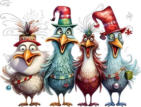 clakinla الدجاجة الماس الفن مجموعات الرسم للبالغين، 5d الدجاج الماس الفن مجموعات الرسم للمبتدئين، عيد الميلاد جوهرة اللوحة عدة الماس النقاط اللوحة لهدايا ديكور الحائط المنزل 12x16 بوصة in Kuwait