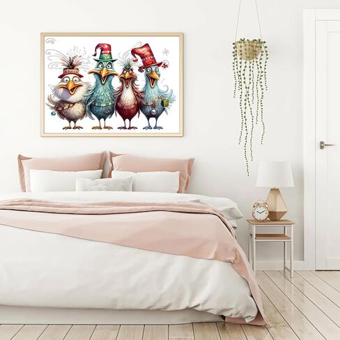 clakinla الدجاجة الماس الفن مجموعات الرسم للبالغين، 5d الدجاج الماس الفن مجموعات الرسم للمبتدئين، عيد الميلاد جوهرة اللوحة عدة الماس النقاط اللوحة لهدايا ديكور الحائط المنزل 12x16 بوصة in Kuwait