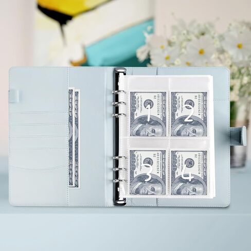 100 Envelopes Money Saving Challenge - A5 Money Saver Budget Binder Book with Pen and 100 Smile Tags, 100-Days of Easy and Funny Ways to Save $5,050 Cash Envelope Challenge Binder, Blue in Saudi Arabia