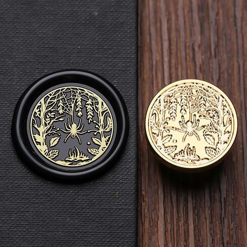 Halloween Wax Seal Stamp, Cat Moon Bat Sealing Wax Stamp, 25mm/1.0inch Removable Brass Head Sealing Stamp with Wooden Handle for Halloween Easter Party Invitation Envelope Greeting Card (H05) in Saudi Arabia