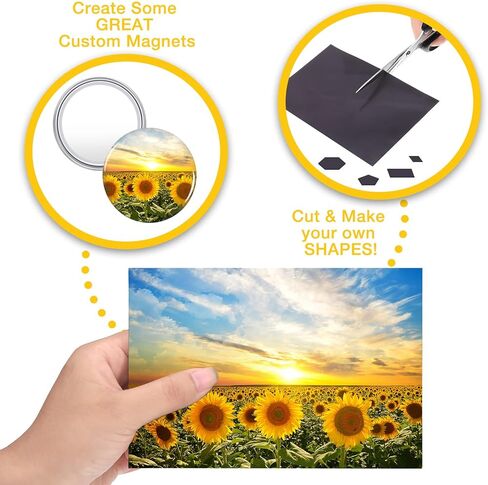 yahenda 40 ورقة لاصقة مغناطيسية 4 × 6 بوصة مغناطيس قابل للقطع للحرف اليدوية، سهل التقشير واللصق، ورق مغناطيسي مرن مع دعم ذاتي اللصق للصور، ختم معدني لتخزين القوالب المعدنية in Kuwait