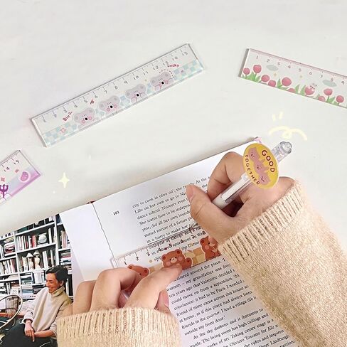 4 Pcs Cute Cartoon Rulers 15cm Straight Ruler Acrylic Ruler Lovey Animal Ruler Cartoon Small Ruler Centimeter Measuring Ruler Journal Ruler (Cute Animal) in Saudi Arabia