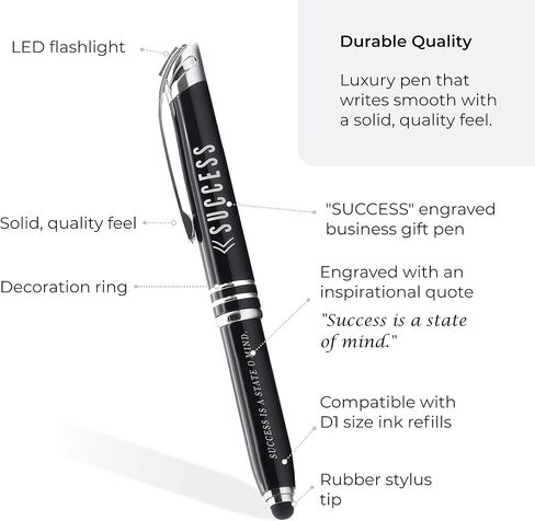 Henry David Thoreau Engraved Luxury Gift Pen with Motivational Quote - Go Confidently in the Direction of Your Dreams. Live the Life You've Imagined. - Graduation Executive Business Gift for Him Her in Kuwait