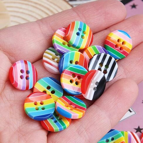 Wixine 50 قطعة من إكسسوارات الخياطة المختلطة من الراتنج، أزرار بأربعة فتحات، أزرار سترة واقية، أزرار قميص صيفي in Kuwait