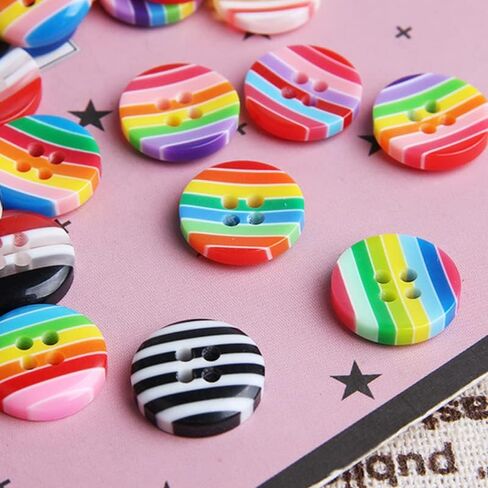 Wixine 50 قطعة من إكسسوارات الخياطة المختلطة من الراتنج، أزرار بأربعة فتحات، أزرار سترة واقية، أزرار قميص صيفي in Kuwait