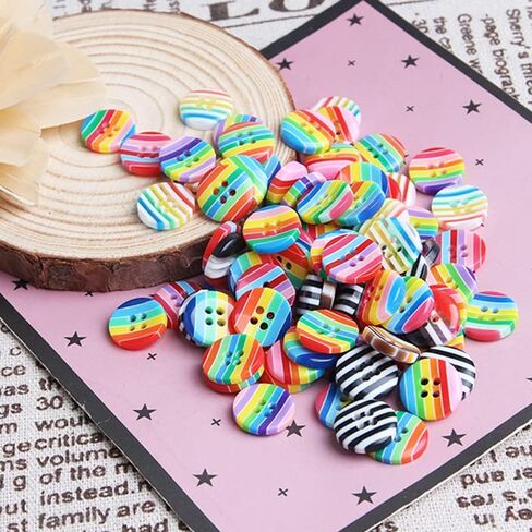 Wixine 50 قطعة من إكسسوارات الخياطة المختلطة من الراتنج، أزرار بأربعة فتحات، أزرار سترة واقية، أزرار قميص صيفي in Kuwait