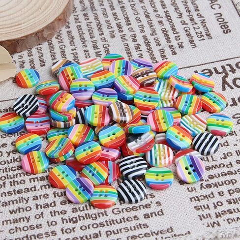 Wixine 50 قطعة من إكسسوارات الخياطة المختلطة من الراتنج، أزرار بأربعة فتحات، أزرار سترة واقية، أزرار قميص صيفي in Kuwait