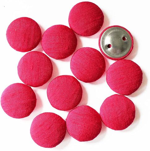 Round Handmade Button Brown Dupion Fabric Covered 12 Buttons for Sewing Scrapbooking Clothes Craft 1.4 cm/ 0.5 inch in Kuwait