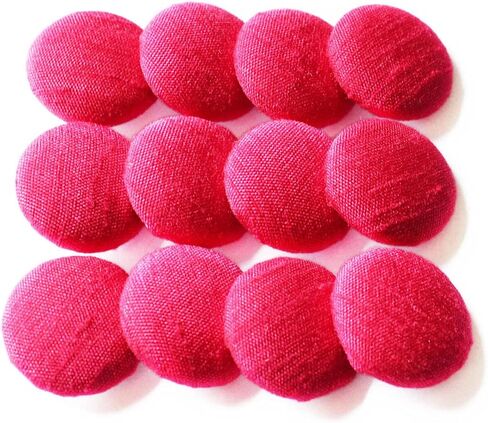 Round Handmade Button Brown Dupion Fabric Covered 12 Buttons for Sewing Scrapbooking Clothes Craft 1.4 cm/ 0.5 inch in Kuwait