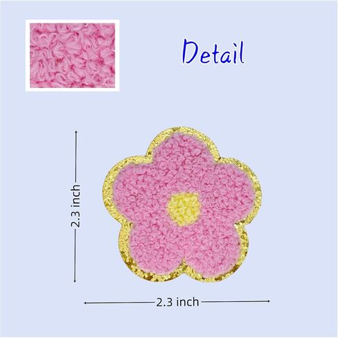 8 PCS 2.3 inch Flower Chenille Patches, Self Adhesive Patches for Clothing, Stick on Embroidered Patches for Bags,Iron on Patches for Hats, Patches for Backpacks, Patches for Jeans (Multicolour) in Kuwait