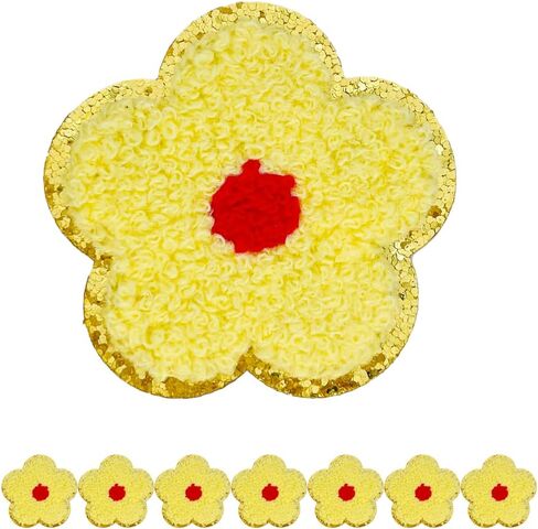 8 PCS 2.3 inch Flower Chenille Patches, Self Adhesive Patches for Clothing, Stick on Embroidered Patches for Bags,Iron on Patches for Hats, Patches for Backpacks, Patches for Jeans (Multicolour) in Kuwait