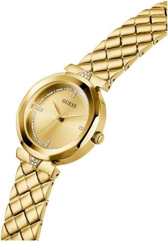 GUESS Women's 34mm Watch - Silver Tone Bracelet Black Dial Silver Tone Case in Saudi Arabia