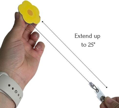 7 قطع من بكرة شارة الوجه المبتسم على شكل زهرة قابلة للسحب للممرضة والمعلم؛ لطيف عباد الشمس ديزي معرف اسم حامل بطاقة التعريف ممرضات الأطفال التمريض بكرات مقاطع الحبل اكسسوارات هدايا الطلاب in Kuwait