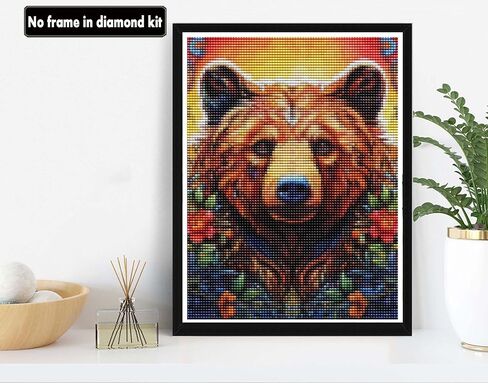 VAIIEYO 5D Diamond Art Kits for Adults Bear, Diamond Painting Animal, Paint by Numbers Full Drill Round Rhinestone Craft Canvas for Home Wall Decor Gift 12x16 inch-35 in Saudi Arabia