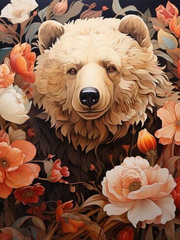 VAIIEYO 5D Diamond Art Kits for Adults Bear, Diamond Painting Animal, Paint by Numbers Full Drill Round Rhinestone Craft Canvas for Home Wall Decor Gift 12x16 inch-35 in Saudi Arabia