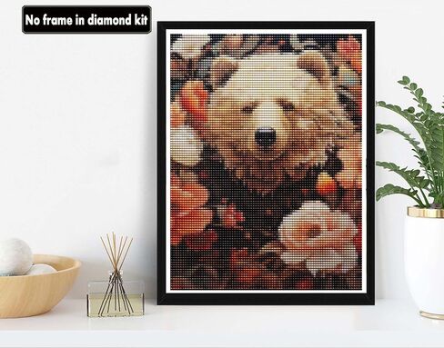VAIIEYO 5D Diamond Art Kits for Adults Bear, Diamond Painting Animal, Paint by Numbers Full Drill Round Rhinestone Craft Canvas for Home Wall Decor Gift 12x16 inch-35 in Saudi Arabia