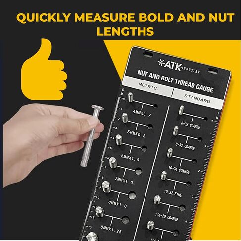 Thread Checker Standard and Metric, Nut and Bolt Thread Gauge, Screw Size Chart, 28 Sizes Base Plate - Aluminum Anodized with Stainless Steel Bolts (RED) in Saudi Arabia