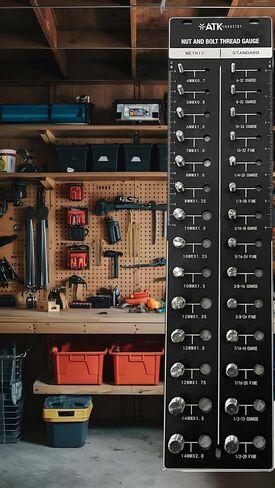 Thread Checker Standard and Metric, Nut and Bolt Thread Gauge, Screw Size Chart, 28 Sizes Base Plate - Aluminum Anodized with Stainless Steel Bolts (RED) in Saudi Arabia