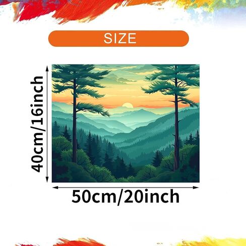 Great Smoky Mountains National Park Paint by Numbers Kit for Adults, Sunset Landscape DIY Paint by Number for Beginner, Forest Plant Acrylic Oil Painting Home Wall Decor(16×20inches, Unframe) in Saudi Arabia