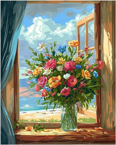 Great Smoky Mountains National Park Paint by Numbers Kit for Adults, Sunset Landscape DIY Paint by Number for Beginner, Forest Plant Acrylic Oil Painting Home Wall Decor(16×20inches, Unframe) in Kuwait