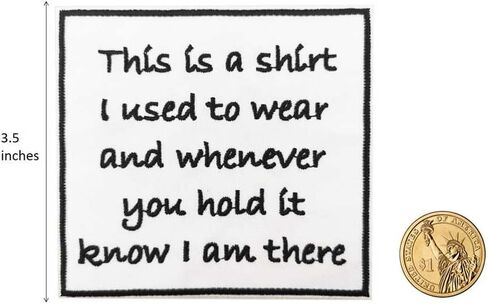 Cute-Patch Memory Pillow Cover DIY Iron On Patch - This is A Shirt I Used to Wear and Whenever You Hold It Know I am There in Saudi Arabia