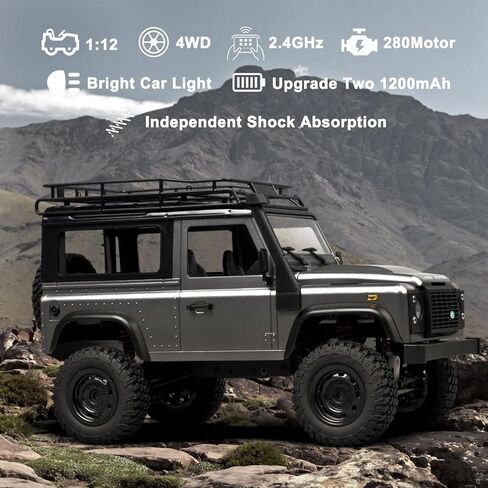 Skymaker 2024 New MN99S 1:12 RC Jeep Off-Road RC Car 4x4 2.4G نسبة كاملة 4WD تسلق سيارة RC زاحفة مع أضواء شاحنة بيك اب مع بطاريتين 1200 مللي أمبير في الساعة in Kuwait