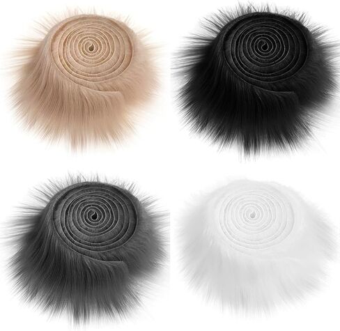 4 Pieces Faux Fur Trim, Soft Christmas Fabric Strips Faux Fur Ribbon Trim for Christmas Tree Garlands Decor DIY Craft Costume Sewing, 2 Inch x 4.9 Feet in Saudi Arabia