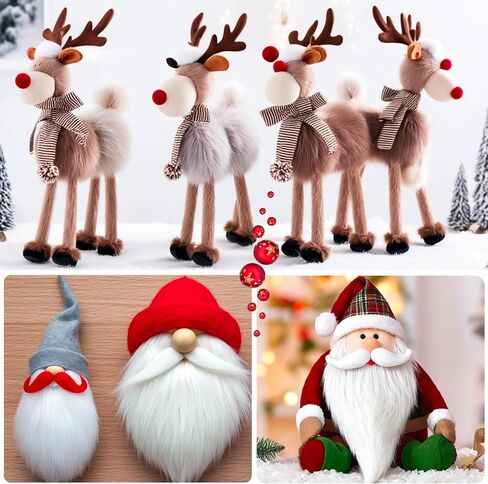 4 Pieces Faux Fur Trim, Soft Christmas Fabric Strips Faux Fur Ribbon Trim for Christmas Tree Garlands Decor DIY Craft Costume Sewing, 2 Inch x 4.9 Feet in Saudi Arabia