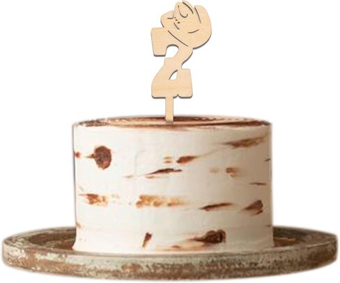 Wooden Cowboy 2nd Birthday Cake Topper, My 2nd Rodeo Birthday Party Decoration, Farm Decor Photo Prop Smash Cake Western World Little cowboy Baby Shower Party Supplies (Cowboy 2nd Topper) in Kuwait