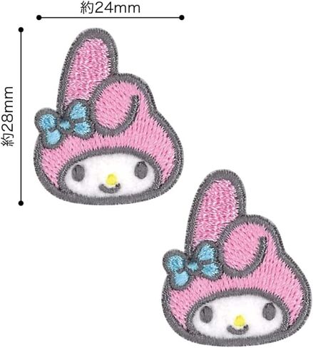 パイオニア(ワッペン) Pioneer SCW480-SCW49 Pioneer Sanrio Chromi 2 Piece Set Width 1.1 x Height 0.9 inches (28 mm) x Height 0.9 inches (23 mm), Sealing and Iron, Dual Use in Saudi Arabia