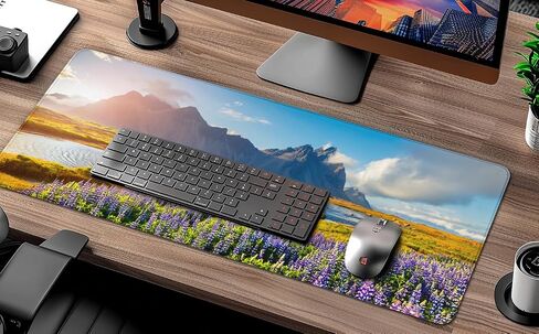 Arizona Desert Mouse Pad, Cactus Desk Pads Soft Smooth Surface and 3mm Anti-Slip Rubber Base, Desert Landscape Desk Mat with Seamed Edges, Keyboard Mousepad for Gaming, Home, 31.5 X 11.8 Inch in Saudi Arabia