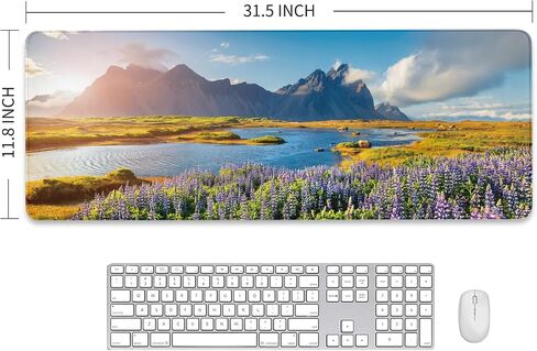 Arizona Desert Mouse Pad, Cactus Desk Pads Soft Smooth Surface and 3mm Anti-Slip Rubber Base, Desert Landscape Desk Mat with Seamed Edges, Keyboard Mousepad for Gaming, Home, 31.5 X 11.8 Inch in Saudi Arabia