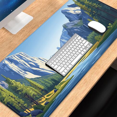 Arizona Desert Mouse Pad, Cactus Desk Pads Soft Smooth Surface and 3mm Anti-Slip Rubber Base, Desert Landscape Desk Mat with Seamed Edges, Keyboard Mousepad for Gaming, Home, 31.5 X 11.8 Inch in Saudi Arabia