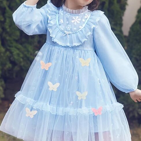 FINGERINSPIRE 36 pcs Butterfly Pearl Lace Patches 6 Colors Double Layer Organza Appliques Sew on Embroidery Patch Butterfly Lace Trim for Wedding Bride Dress Clothes Jeans Hat Pants Curtain Ornaments in Saudi Arabia