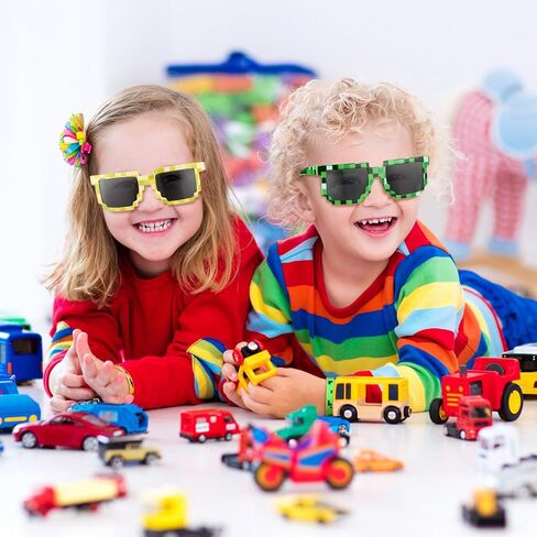 Geyoga 48 جهاز كمبيوتر شخصى Pixelated Game Party Supplies 24 جهاز كمبيوتر شخصى Pixel Gamer النظارات الشمسية Pixelated Glasses 24 جهاز كمبيوتر شخصى Pixelated Theme سوار سيليكون الأساور للأطفال البالغين لاعب زينة عيد ميلاد صالح in Kuwait