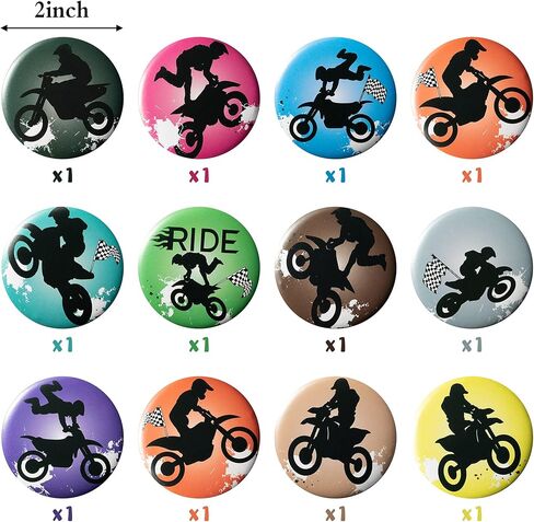 مجموعة لوازم حفلات أعياد الميلاد من ANGOLIO مكونة من 36 قطعة من ANGOLIO تتضمن أساور المعصم وشارات أزرار موتوكروس وسلسلة مفاتيح لمستلزمات حفلات الدراجات النارية لصالح الأطفال والمراهقين ومحبي موتوكروس in Kuwait