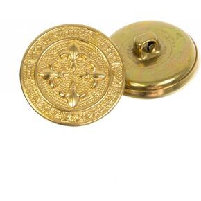 Mibo Buttons & Accessories Mibo 10pc Gold Metal Shank Button 36L(22mm) with Fleur De Lis Design Pattern - Gold, Antique Gold L, 7/8 Inch( 22mm) / 36L, MIB_EX_A264_GLD_36L_10PC