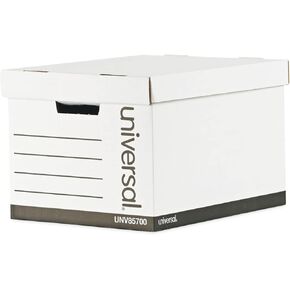 Universal Medium-Duty Lift-Off Lid Boxes, Letter/Legal Files, 12" X 15" X 10", White, 12/Carton