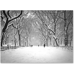 New York Christmas Holiday Cards Poet Walk Central Park Snow Set of 6 5x7 Cards White Envelopes Included. Greeting Cards Collection Christmas in New York