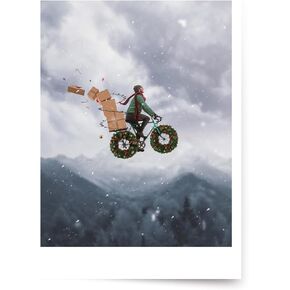 Photographic Happy Holidays Cards, Squirrels Play Catch (6 Cards with White Envelopes)