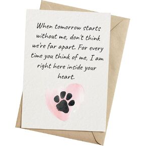 Pet Sympathy Card, Loss of Dog, Cat, Pet Sympathy Card, Sorry For Your Loss Death Card - Size 5x7 inch Folded Card include Envelope, Sticker - Blank Inside