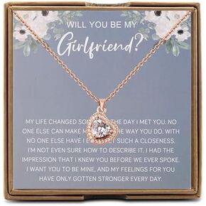 OKEYCH Will You Be My Girlfriend Idea Gift Will You Be My Girlfriend Necklace Girlfriend Proposal Jewelry Creative Ways To Ask A Girl Out Gift