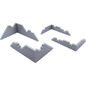 EnderToys Brick Walls - Miniature Terrain Set - 28mm Scale Scenery - Tabletop Wargaming Minis - Dungeon Accessories - RPG Fantasy Dragon Game Models - Figures for Battle Grid Mats
