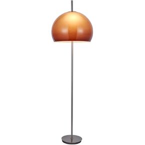 Mushroom Floor Lamp Glass Tall Standing Lamp Mushroom Lamp Mid Century Modern Floor Lamp Living Room Chrome Floor lamp with Orange Dome Glass Shade Home Decor Floor Lamp Bedroom