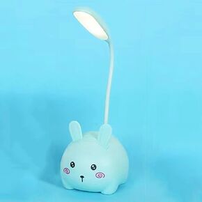 Cute LED Desk Lamp, LED Eye Protection Desk Lamp, Mini Rabbit Lamp, Portable LED Table Light, Foldable Kids Night Light for Bedroom, Living Room, Studing Room (Blue)