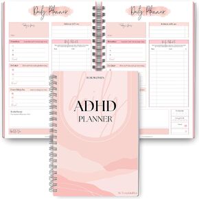 Women's ADHD Daily Planner for Neurodivergent Adults - Productivity Daily Planner & Task Management to Stay Organized and Focused | Pink
