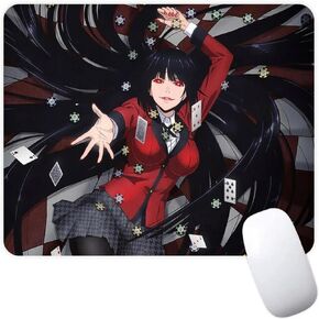 Kakegurui Compulsive Gambler Yumeko Jabami Heart Manga Anime Non-Slip Mousepad Gaming Computer Mouse Pad Gaming Desktop Laptop Mouse Pad with Stitched Edge 7.1 x 8.7 inches