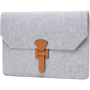 MOSISO Laptop Sleeve Case 13-14 inch, Compatible with MacBook Air/Pro, 13-13.3 inch Notebook, Compatible with MacBook Pro 14 inch M4 M3 M2 M1, Felt Flapover Slim Carrying Case Bag with Pockets, Gray