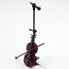 Miniature Violin Ornament, Bow and Case - Perfect Mini Musical Instrument for Cell Phone Case Decoration House Decoration and Collectors Dollhouse